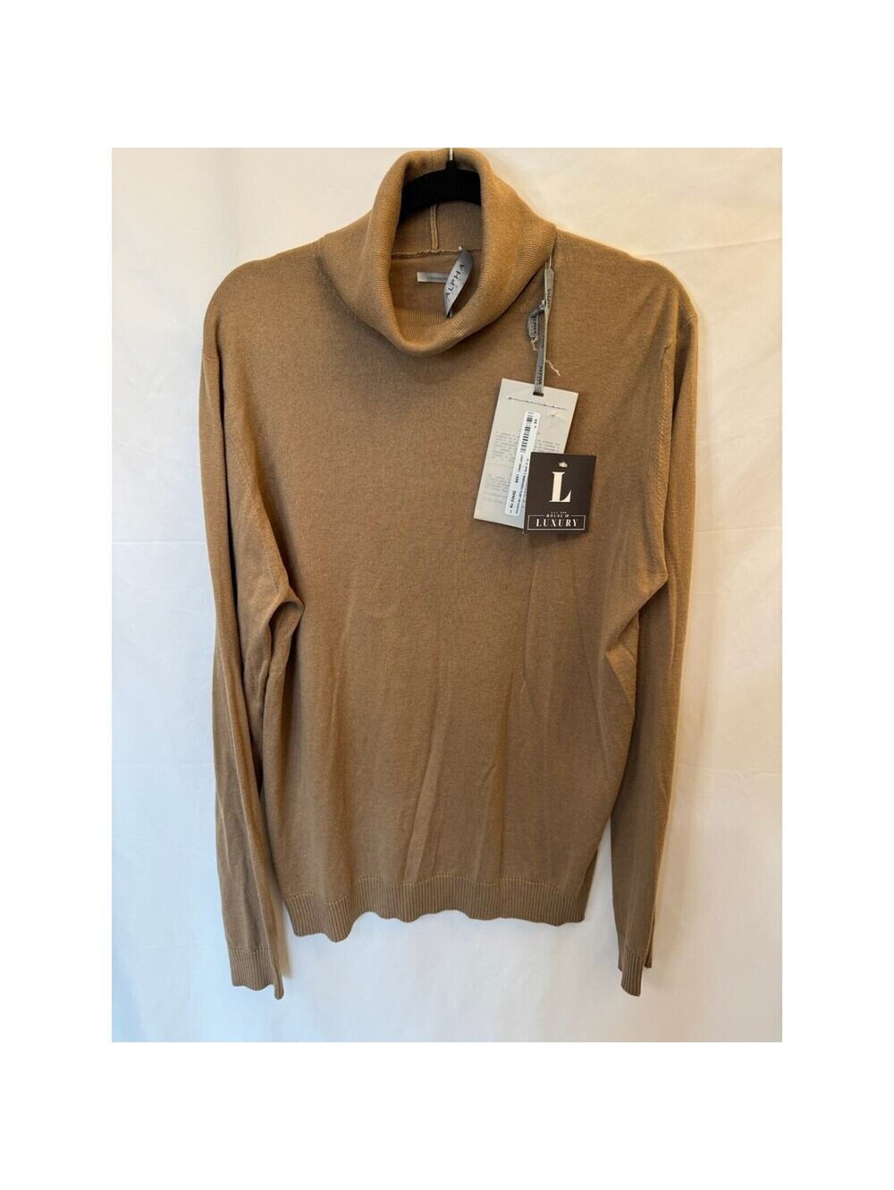 Alpha studio Women Tan Turtleneck Pullover Sweater M NWT